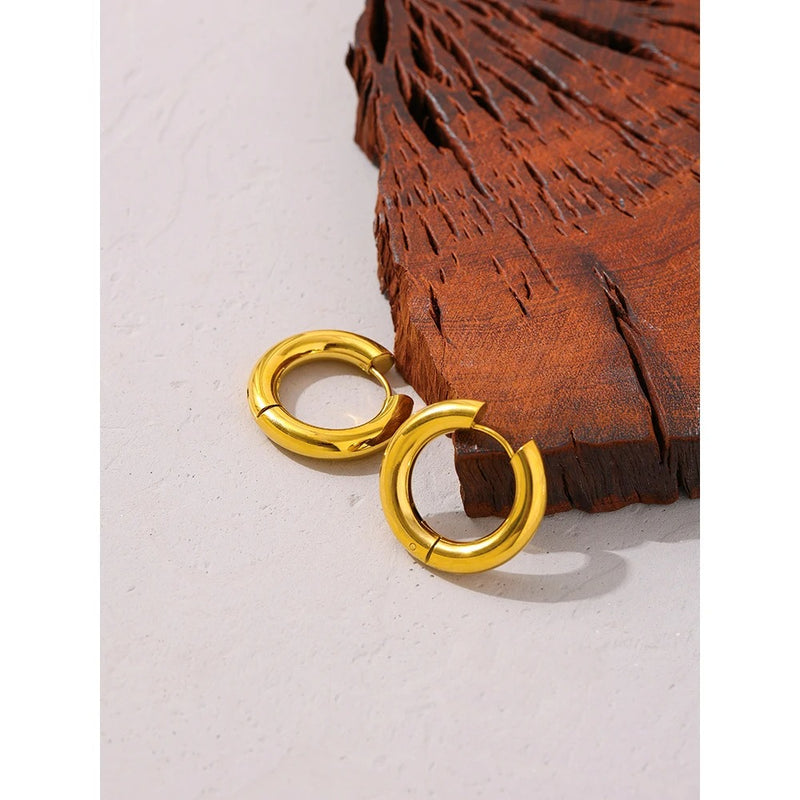 Minimalist Round Gold Earrings