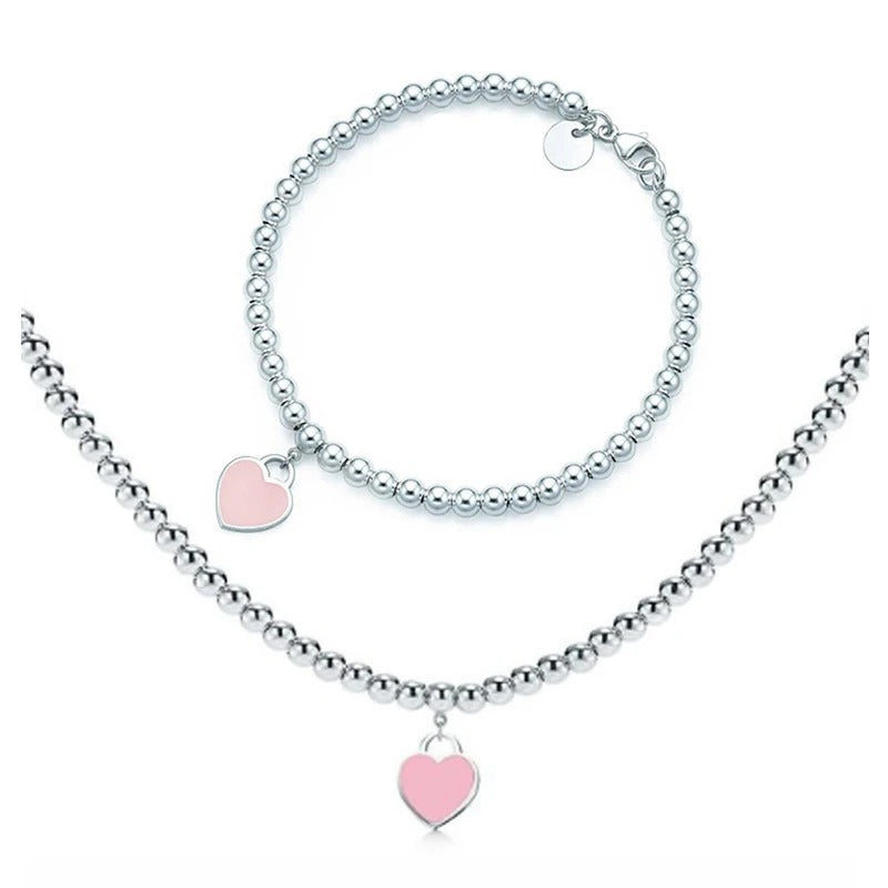 Heart Tag Bead Bracelet