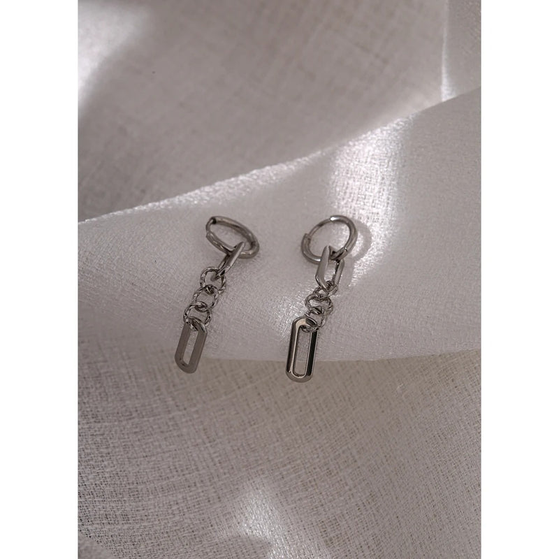 Minimalist Paperclip Link Chain Earrings