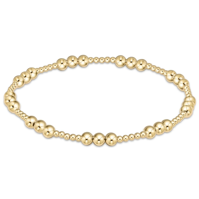 18K Waterproof Gold Plated Beaded Stretch Bracelet for Women