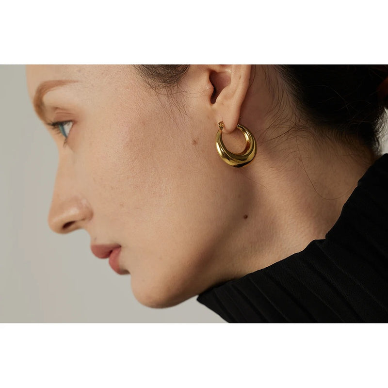 Puffy Hoops Earrings