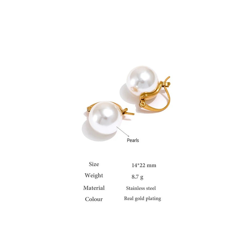 Pearls Hoop Earrings