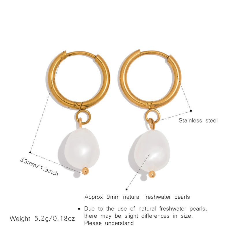 Natural Pearl Pendant Earrings