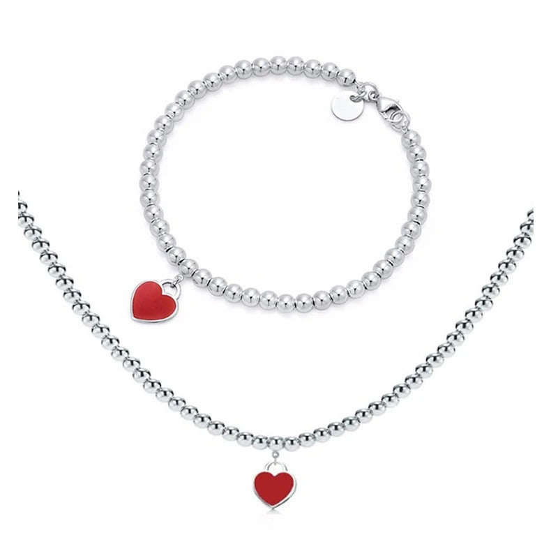 Heart Tag Bead Bracelet