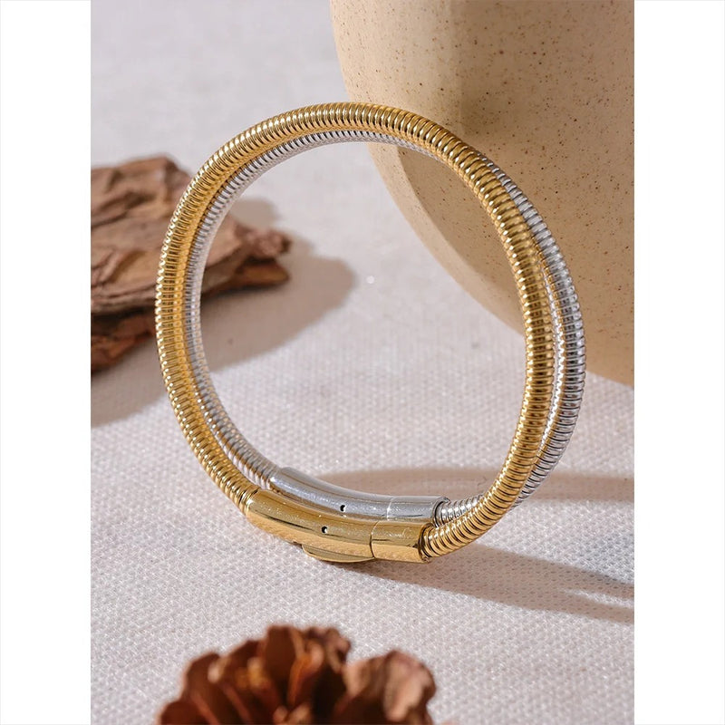 18K Plated Chain Statement Bracelet