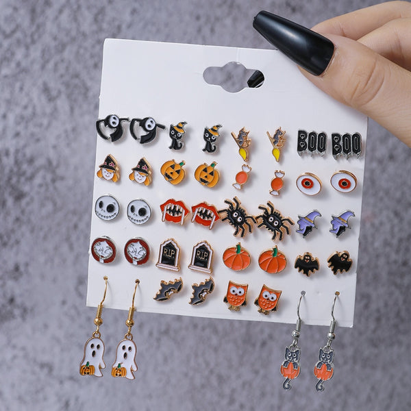 Halloween Pumpkin Ghost Earrings