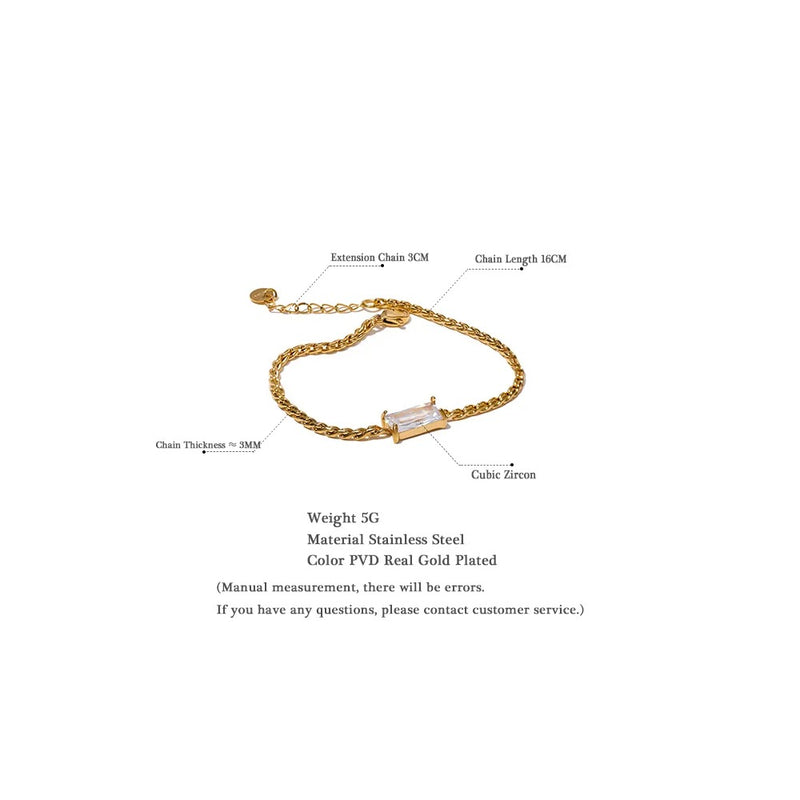 18K Gold Stainless Steel Chain Bracelet