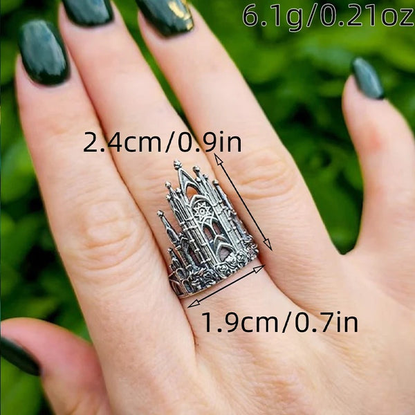 Vintage Castle Architectural Halloween Ring