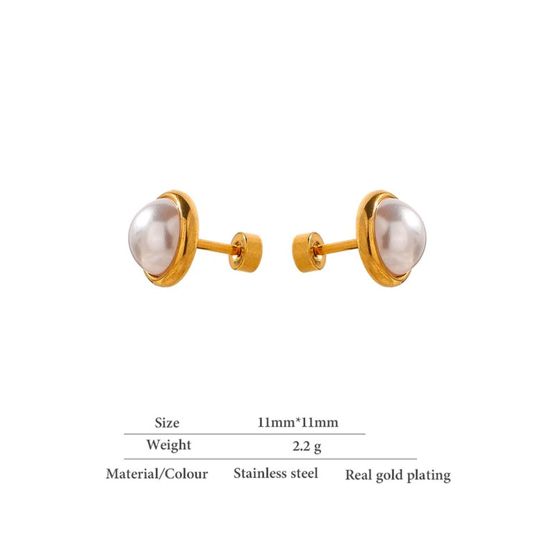 White Freshwater Pearl Stud Earrings