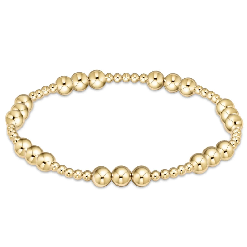 18K Waterproof Gold Plated Beaded Stretch Bracelet for Women