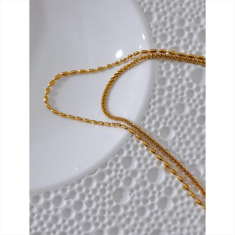 Chic Beads Chain Double Necklace