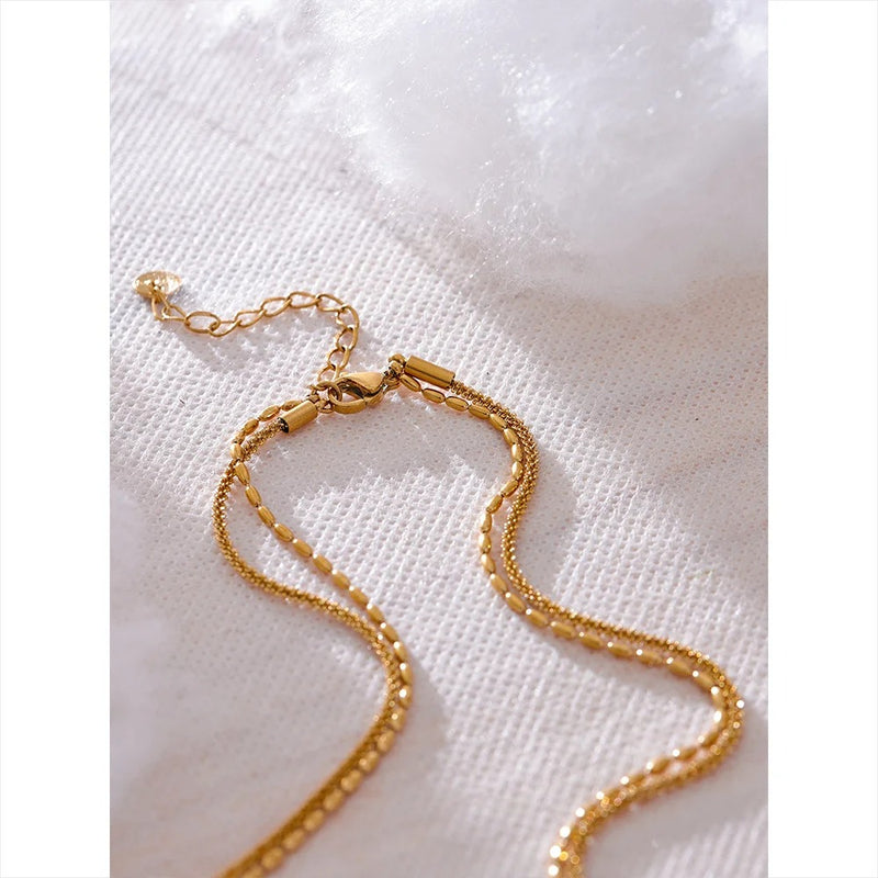 Chic Beads Chain Double Necklace