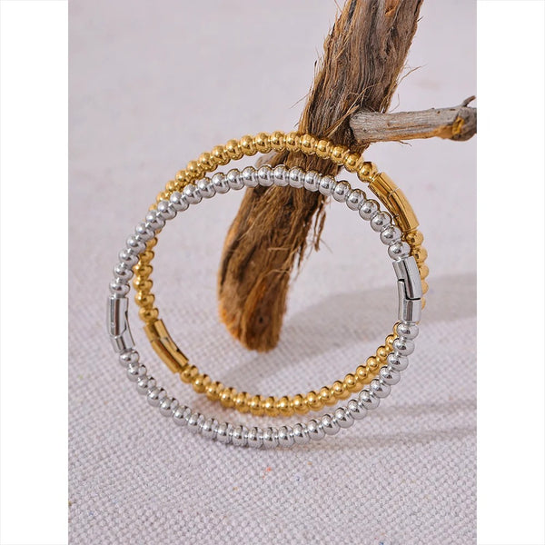 Handcrafted Stainless Steel Bracelet Bangle with Charm