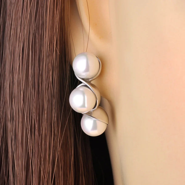 Pearls Geometric Earrings