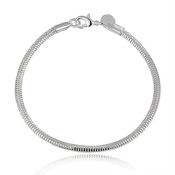 Sterling Silver 3mm Snake Chain Bracelet - Ideal for Women's Charms, Wedding, Engagement, and Fashion Jewelry