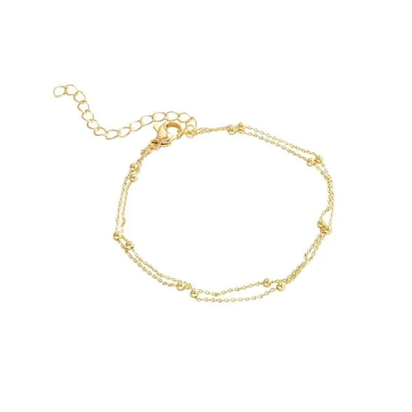 Vintage Gold-Plated Ball Cuff Bracelet: Timeless Elegance for Women