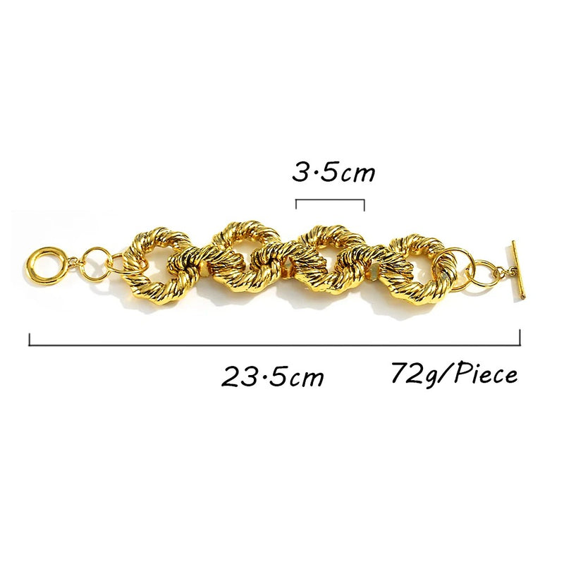 Gold Metal Hoops Bracelet