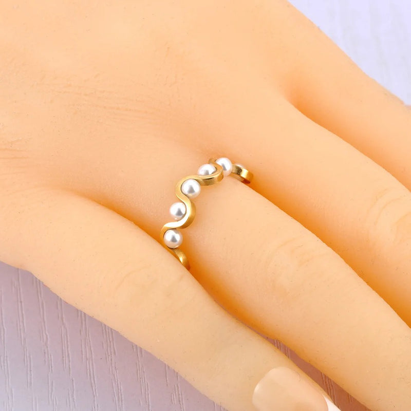 Pearls Open Ring