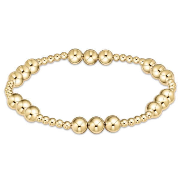 18K Waterproof Gold Plated Beaded Stretch Bracelet for Women