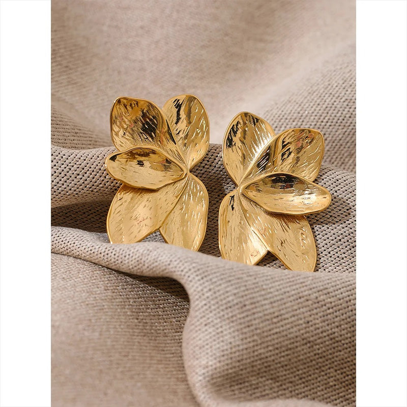 Gold Flower Earrings