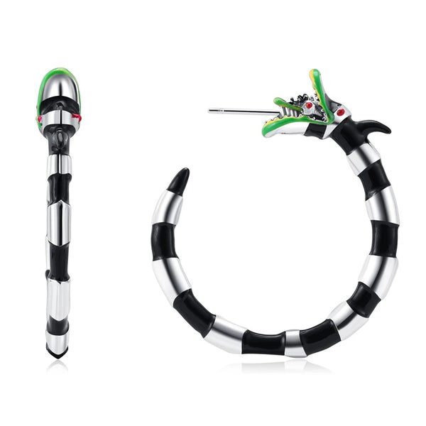 Halloween Creative Beetlejuice Hoop Earrings