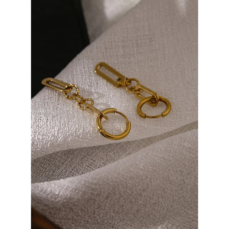 Minimalist Paperclip Link Chain Earrings