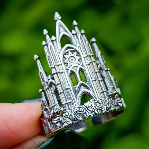 Vintage Castle Architectural Halloween Ring