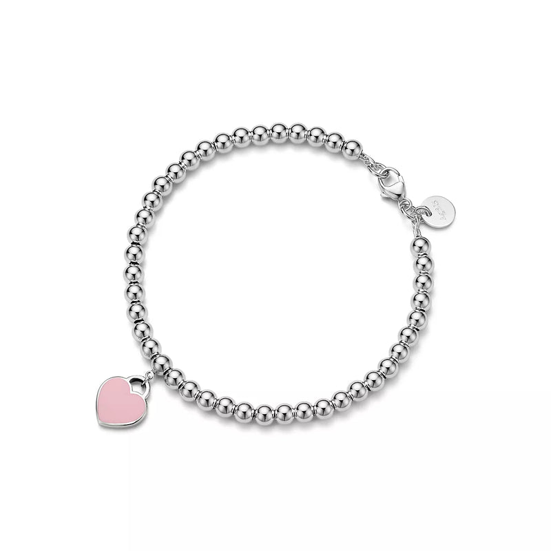 Heart Tag Bead Bracelet