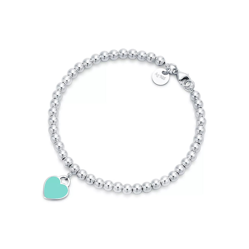 Heart Tag Bead Bracelet