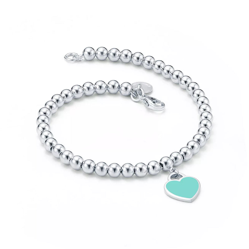 Heart Tag Bead Bracelet