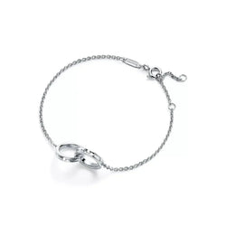 1837 Interlocking Circles Chain Bracelet White Gold