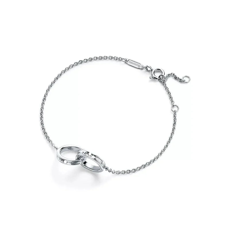 1837 Interlocking Circles Chain Bracelet White Gold