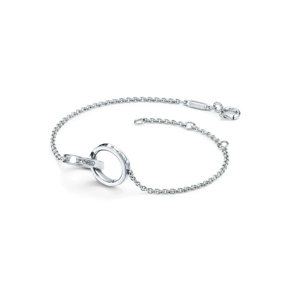 1837 Interlocking Circles Chain Bracelet White Gold