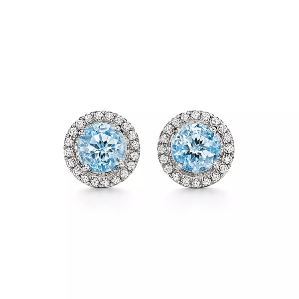 Aquamarine and Diamond Earrings