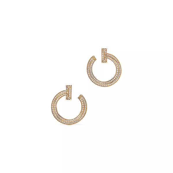 T Open Hoop Earrings