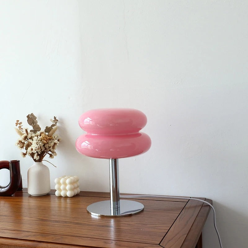 Macaron Glass Table Lamp Bedside Decor, and Eye Protection Night Light