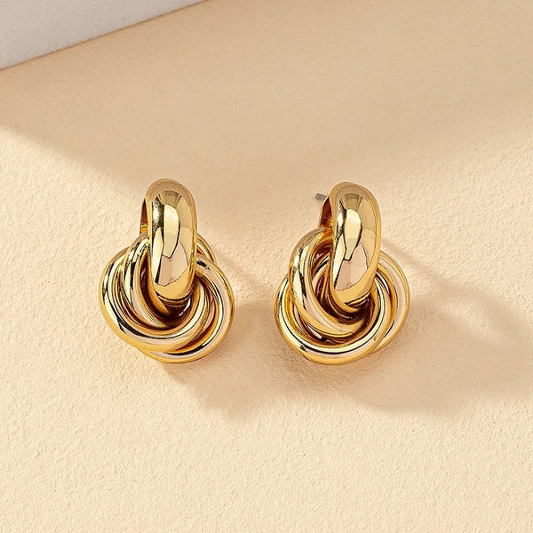Gold and Silver Earrings Tones with Shiny Plating Cute Daily Wear Studs for Women