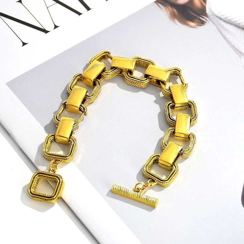 Gold Metal Hoops Bracelet