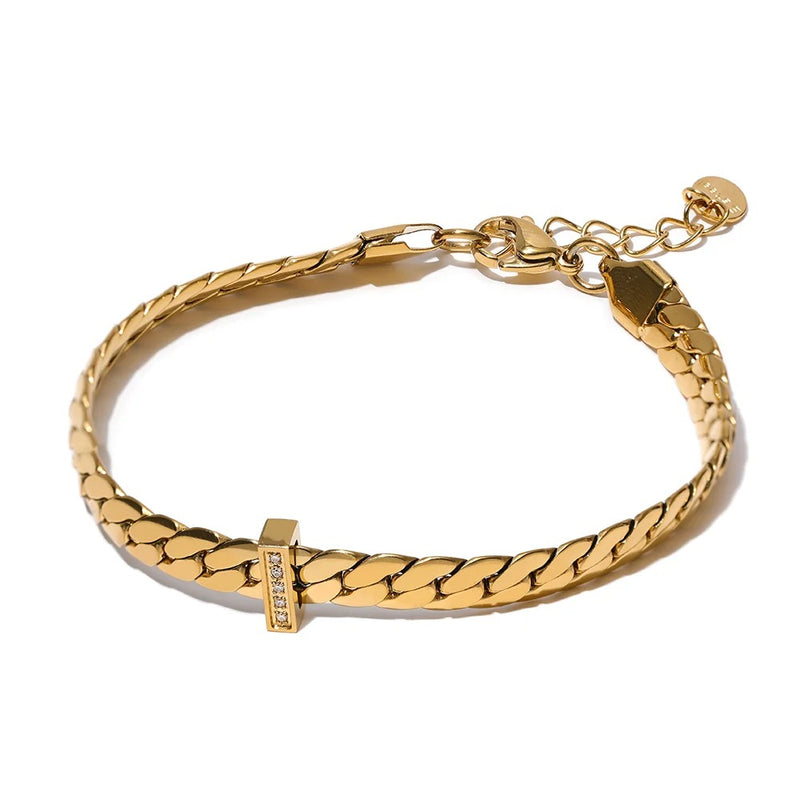 18K Gold Plated Cuban Chain Stainless Steel Bracelet