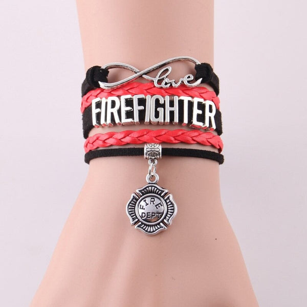 Infinity love firefighter bracelet