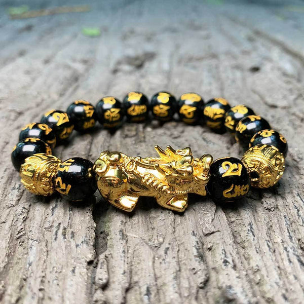 FENG SHUI BLACK OBSIDIAN WEALTH BRACELET