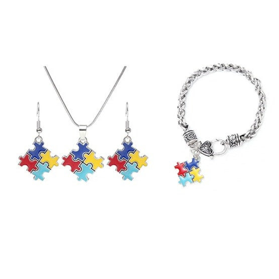 Charm Puzzle Piece Autism Necklace