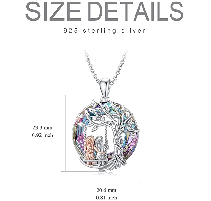 Sisters 925 Sterling Silver Tree Of Life Necklace