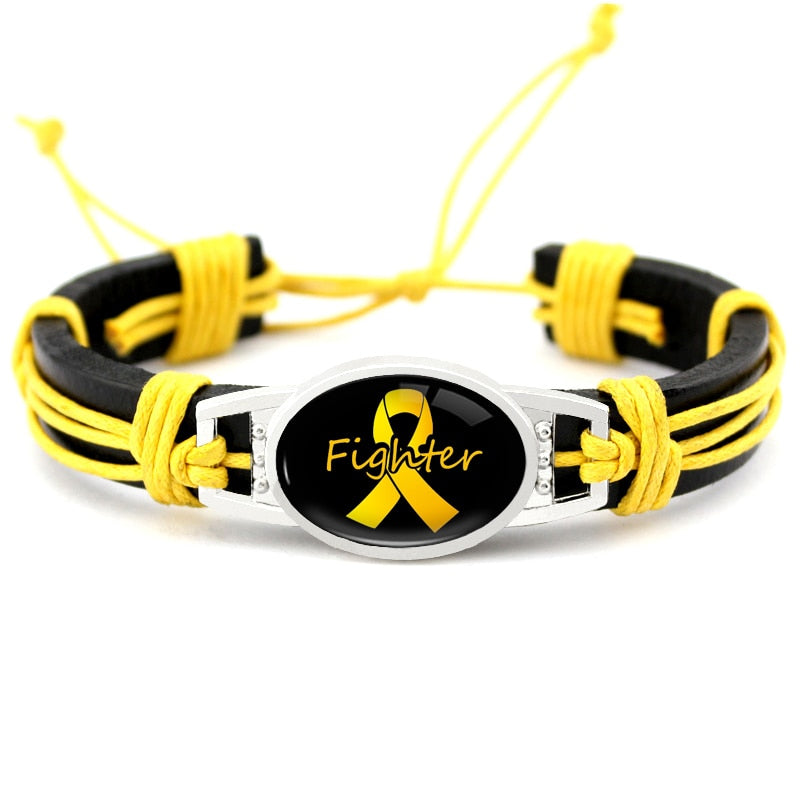 Yellow Ribbon Awareness Bracelet