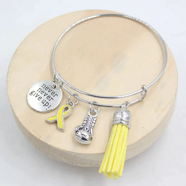 Endometriosis Awareness Ribbon Bracelet