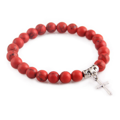 Natural stone lava Jesus Bracelet