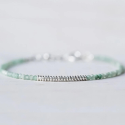 Faceted Natural Jade  Stone Bracelet