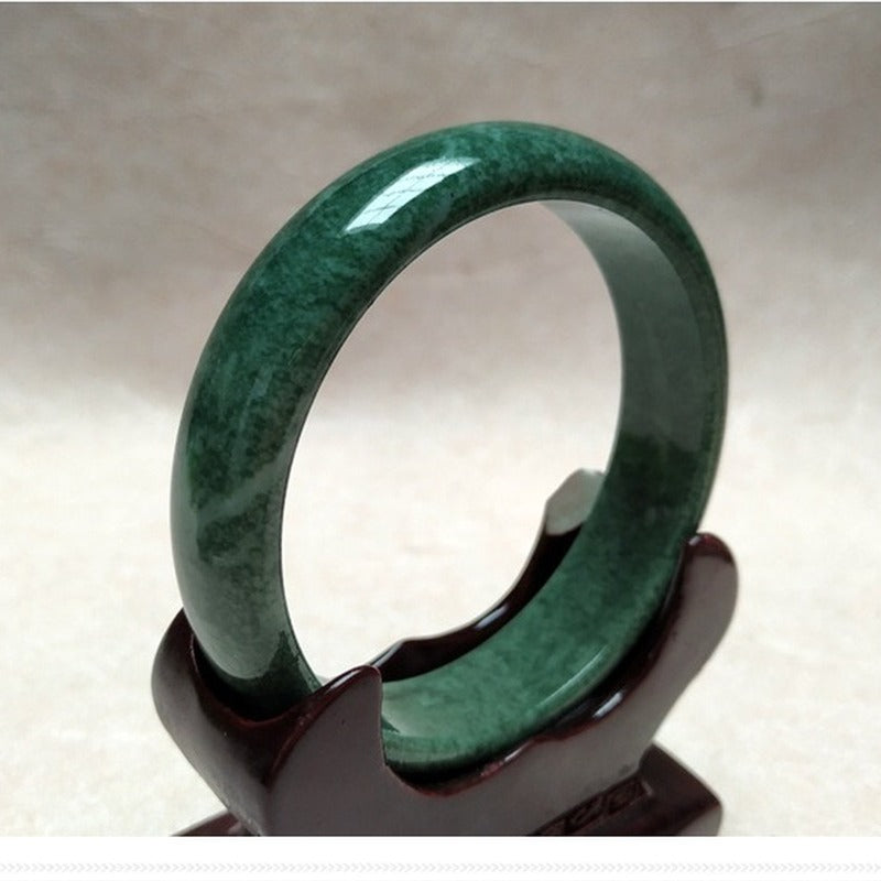 Dark bluish green jade bangle – Churk Work Shop