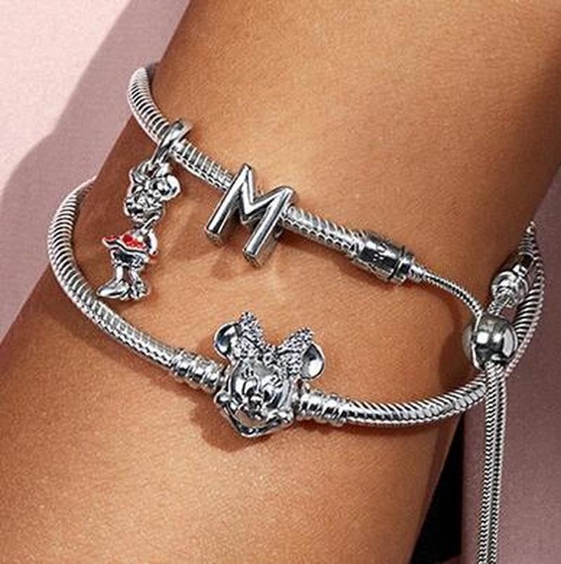 925 Sterling Silver Snake Chain Charm Bracelet