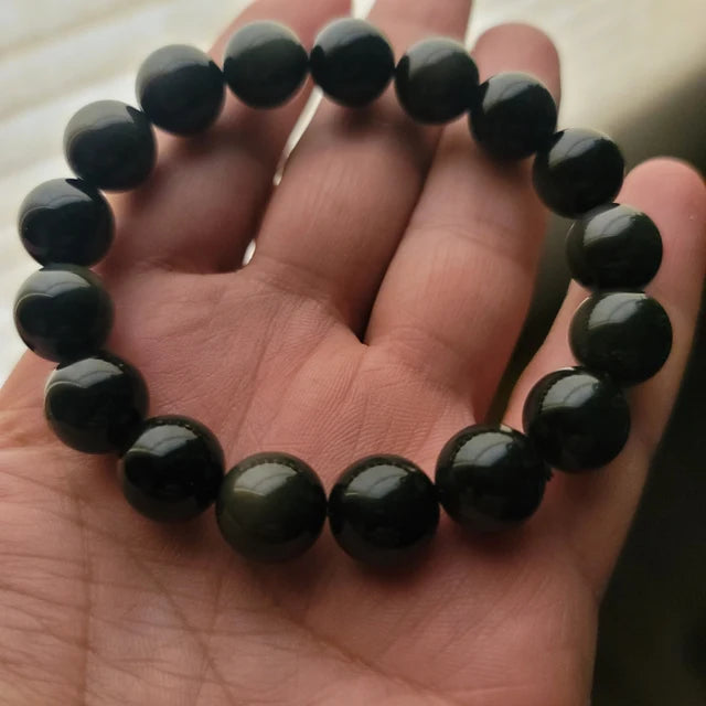 Natural Stone Black Obsidian Healing Bracelet